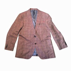 Rodd And Gunn Size Large Woven Plaid Linen Blend Blazer Sports Coat